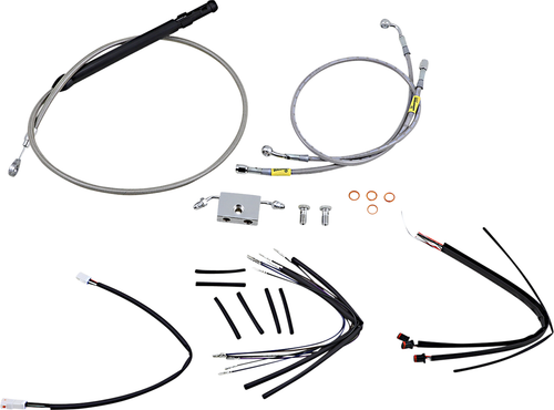 BURLY BRAND - B30-1243 - Handlebar Cable/Brake Line Kit for Burly Ape Handlebars - 14" Gorilla - Softail/Touring - Stainless