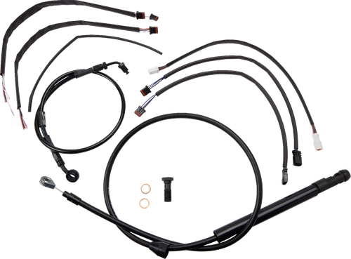 BURLY BRAND - B30-1262 - Jail Bar Cable Kit - 12" Handlebars - Black Vinyl - '18-'24 FX
