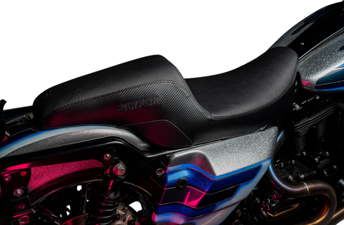 SLYFOX - 0801-1612 - Drifter Seat - Black Logo - Smooth Vinyl - Carbon Fiber - FL '97-'07