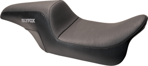 SLYFOX - 0801-1613 - Drifter Seat - Gray Logo - Smooth Vinyl - Carbon Fiber - FL '97-'07