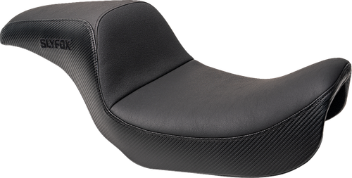 SLYFOX - 4683A-slyfox - Drifter Seat - Black Logo - Black Vinyl w/ Slipstop - Carbon Fiber - Dyna '96-'03