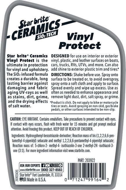 STAR BRITE - 203922 - Ceramic Vinyl Protectant - 22 U.S fl oz.