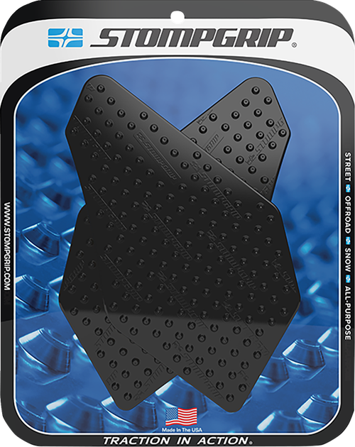 STOMPGRIP - 55-10-0028-1B - Tank Grips - Volcano - Black - Kawasaki - Versys '17-'25