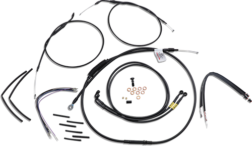 BURLY BRAND - B30-1201 - Jail Bar Cable Kit - 14" Handlebars - Black Vinyl - '12-'17 Dyna