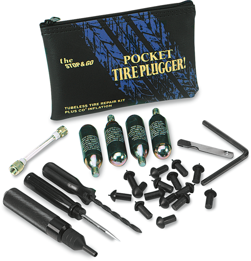 STOP & GO INTERNATIONAL - 1001 - Tire Plugger with CO&sup2; Cartridges - Pocket - Kit