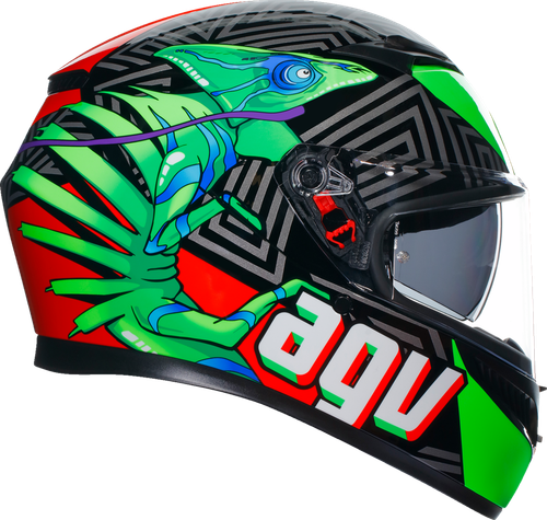 AGV - 2118381004013S - K3 Helmet - Kamaleon - Black/Red/Green - Small