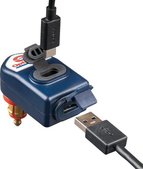 TECMATE - O-114 - Dual USB Charger - 90 Elbow - USB-A/USB-C