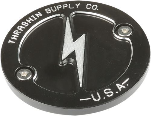 THRASHIN SUPPLY CO. - TSC-3027-4 - Points Cover - Dished - Black - 2 Hole - M8