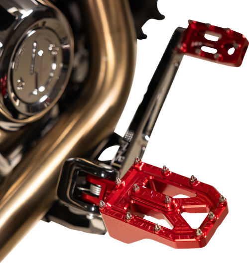 THRASHIN SUPPLY CO. - TSC-2022-2-D - Aggressor Foot Pegs - Rear- Red - HD '72-'25