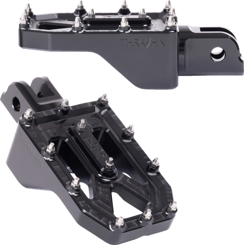 THRASHIN SUPPLY CO. - TSC-2022-1-SF - Aggressor Foot Pegs - Front - Black - FL/FX '18-'25