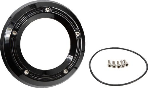 TRASK - TM-0042BK - Assault Derby Cover with Window - Gloss Black - Softail