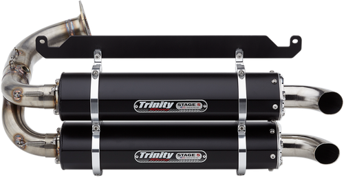 TRINITY RACING - TR-4169S-BK - Stage 5 Slip-On Dual Muffler - Black
