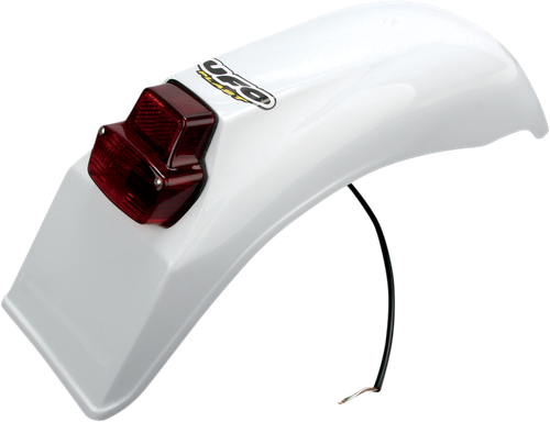 UFO - ME08026W - Universal Enduro Rear Fender with Tail/Brake Light - White