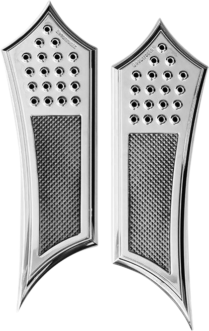 ACCUTRONIX - FBF01-KDIC - Front Floorboards - Extended - Chrome - Knurled - FL