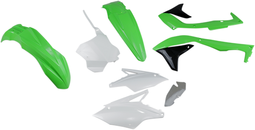 UFO - KAKIT226-999 - Replacement Body Kit - OEM Green/White/Black - Kawasaki - KXF '18