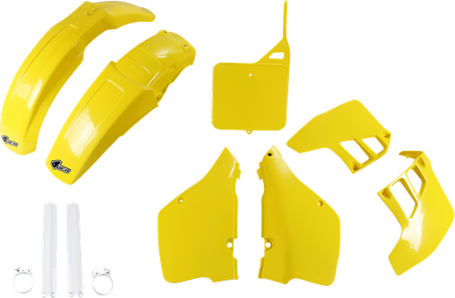 UFO - SUKIT399F@999 - Body Kit - OEM Yellow/White - Suzuki - RM '89-'91