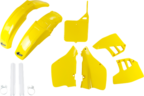 UFO - SUKIT398F@999 - Body Kit - OEM Yellow/White - Suzuki - RM '89-'91