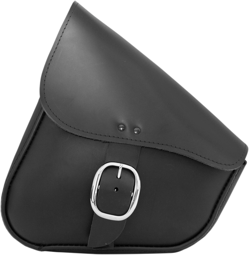 WILLIE & MAX LUGGAGE - 59823-00 - Leather Swingarm Bag - Black with Chrome Buckle