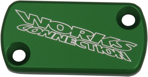 WORKS CONNECTION - 21-110 - Anodized Billet Aluminum Front Brake Reservoir Cover - Green