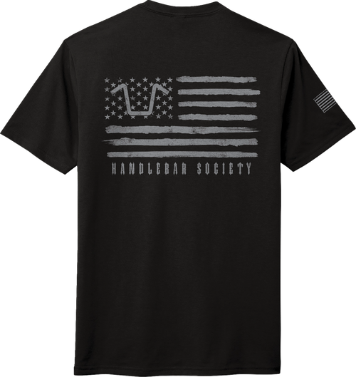 AMERICAN BIKER - Handlebar Society Perfect Weight T-Shirt - Black/Gray