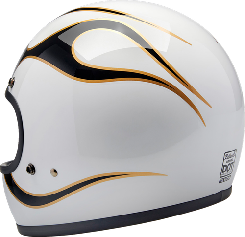 BILTWELL - Gringo Helmet - Flames - White/Black