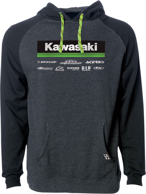 FACTORY EFFEX - Kawasaki 21 Racewear Hoodie - Charcoal/Black