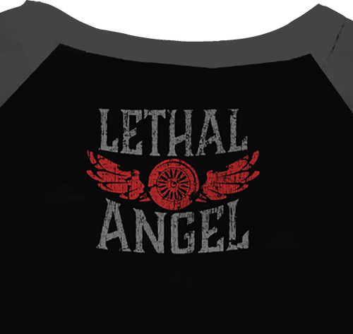LETHAL THREAT - Women's Fast & Fearless Raglan Sleeve Shirt - Black/Gray