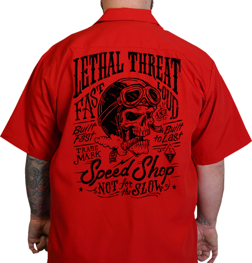 LETHAL THREAT - Not for the Slow Skull Shop Shirt - Red
