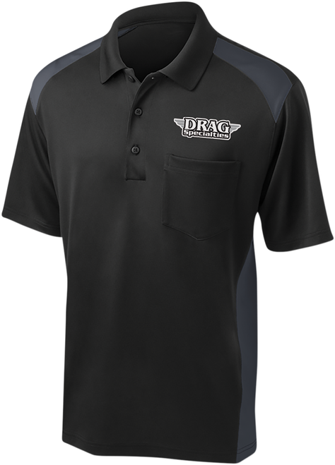 THROTTLE THREADS - Drag Specialties Polo Shirt - Black/Charcoal