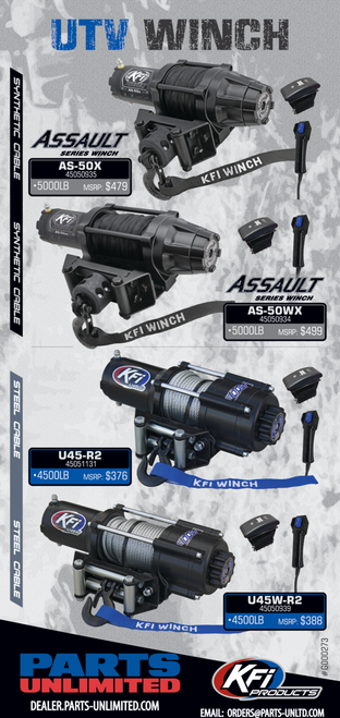 Assault | Wide Synthetic Rope Winch - Silver | Black