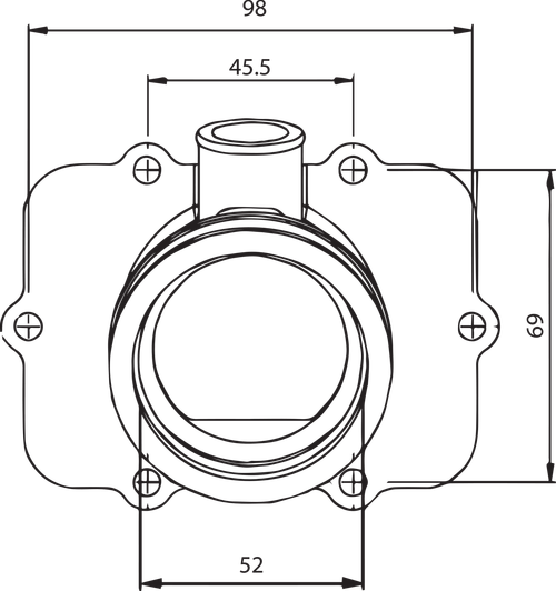 Carburetor Mounting Flange - Black