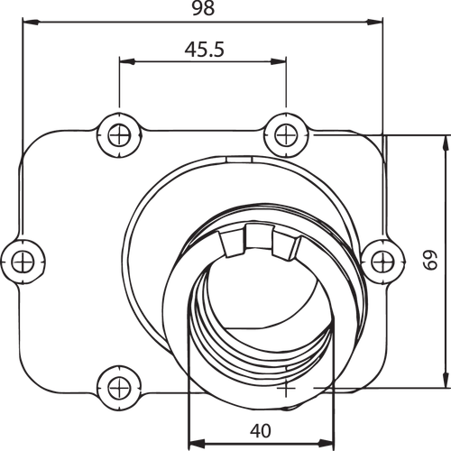 Carburetor Mounting Flange - Black