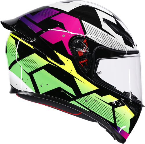 K1 S Full Face Helmet - Black | Purple | White | Yellow | Gloss | Pink | Green | Lime - XS