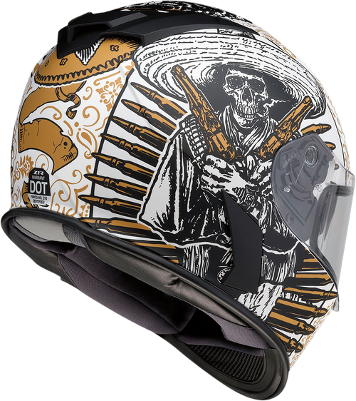 Warrant Full Face Helmet - White | Black | Gold - XS