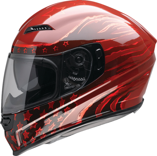 Jackal Full Face Helmet - Red | Gloss - XS