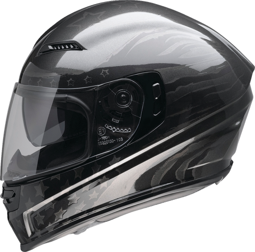 Jackal Full Face Helmet - Gloss | Stealth | Black | Gray - XS