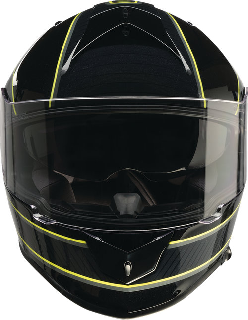 Warrant Full Face Helmet - Hi-Vis | Black | Gloss | Fluorescent Yellow - XS