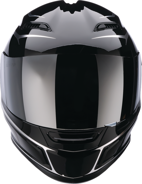 Jackal Full Face Helmet - Black | Gloss | Silver - XS