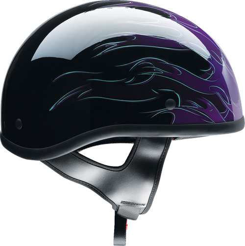 CC Beanie Half Face Helmet - Gloss | Purple | Black - XS