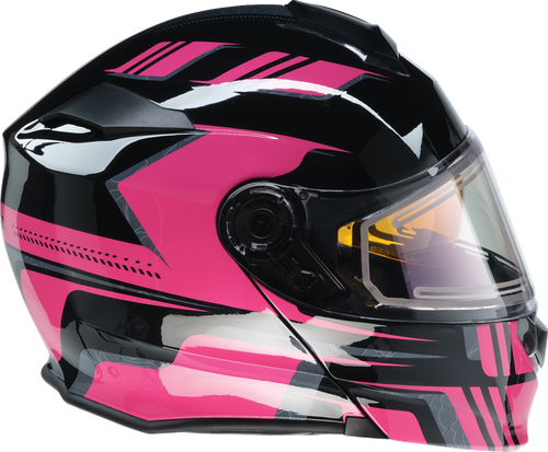 Solaris 2.0 Snow | Modular Helmet - Black | Gloss | Gray | Pink - XL