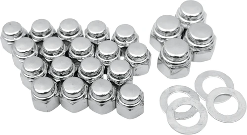COLONY - 8449-22 - Cap Nuts with Washers - Rocker Box - Hex - '66-'84 Big Twin