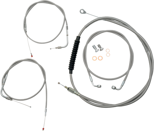 Standard Stainless Braided Handlebar Cable/Brake Line Kit