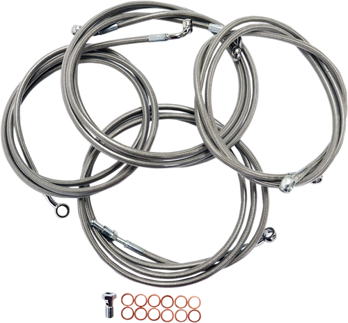 Standard Stainless Braided Handlebar Cable/Brake Line Kit