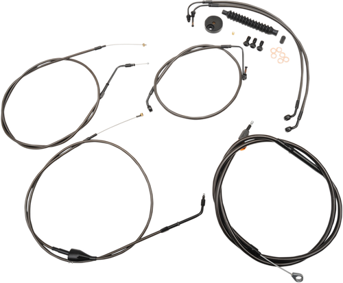 Standard Midnight Braided Handlebar Cable/Brake Line Kit — Ape Hanger