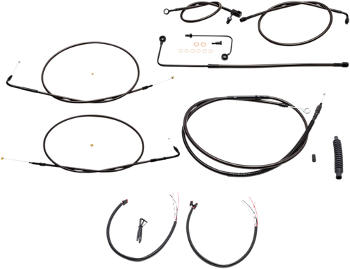 Complete Midnight Braided Handlebar Cable/Brake Line Kit — Standard