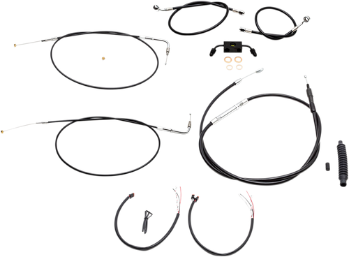 Complete Black Vinyl Braided Handlebar Cable/Brake Line Kit