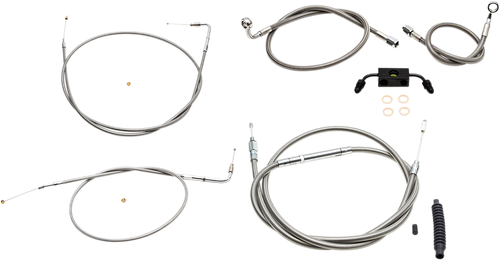 Standard Stainless Braided Handlebar Cable/Brake Line Kit