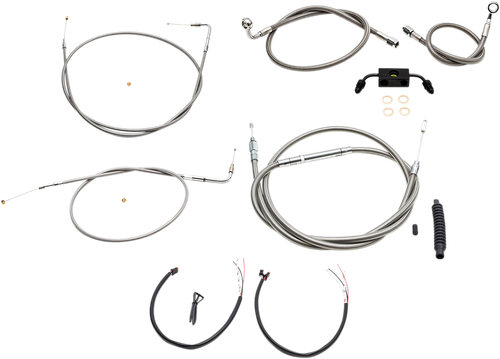 Complete Stainless Braided Handlebar Cable/Brake Line Kit — Cable Kit