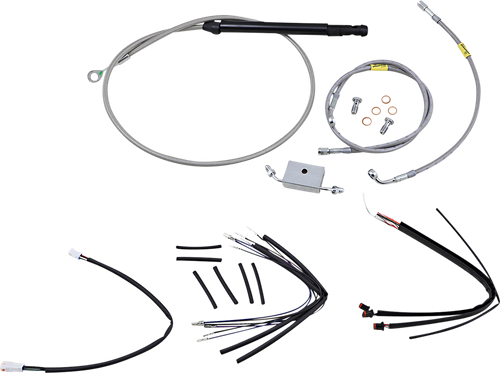 BURLY BRAND - B30-1245 - Handlebar Cable/Brake Line Kit for Burly Ape Handlebars - 18" Gorilla - Softail/Touring - Stainless