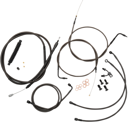 Standard Midnight Braided Handlebar Cable/Brake Line Kit — Ape Hanger